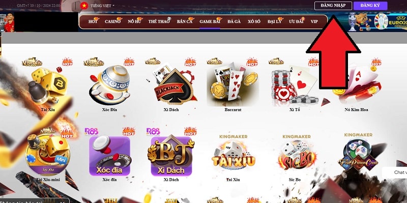 Vào trang chủ nhà cái để đăng nhập Bet88